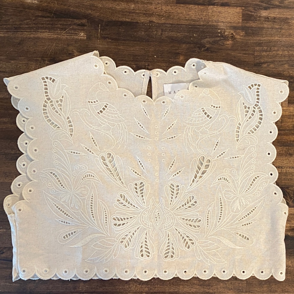 MARBLE White Eyelet Embroidered Top